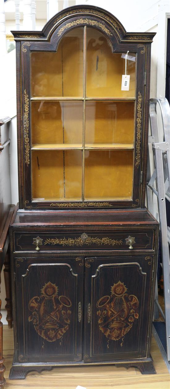 A Victorian simulated rosewood bookcase, W.68cm H.175cm